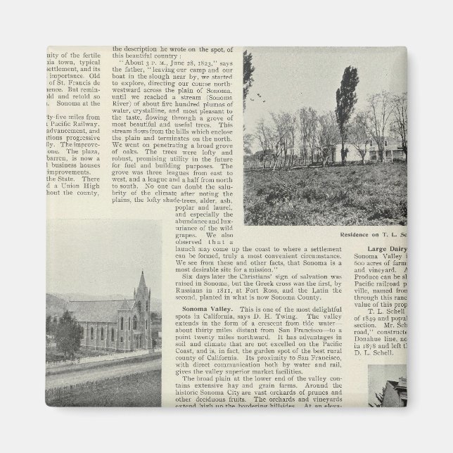 Aimant Sonoma, Californie (Devant)