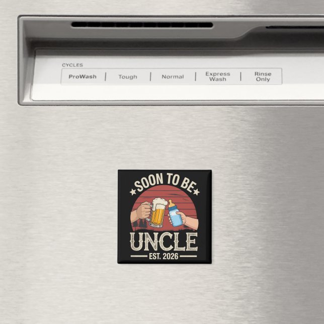 Aimant Soon To Be Uncle 2026 Retro Pregnancy Announcement (In Situ (Lave-vaisselle))