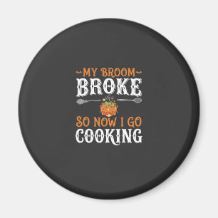 Aimant Sorcière d'Halloween Cuisine Balai Cassé Conceptio