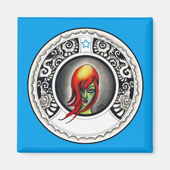 Aimant Sorcière verte (Devant)