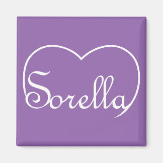 Aimant Sorella Italienne Coeur soeur blanc