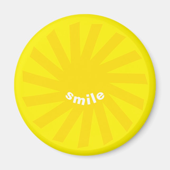 Aimant Sourire jaune soleil brillant plaisir moderne joye (Devant)