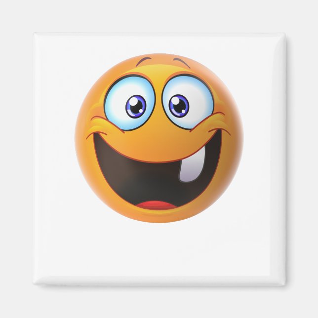 Aimant Sourire sans dents Jaune (Devant)