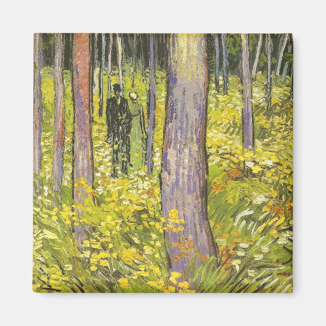 Aimant Sous-bois avec deux chiffres Van Gogh Art (Devant)