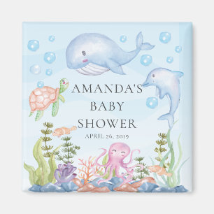 Aimant Sous l'aimant de faveur de baby shower de mer