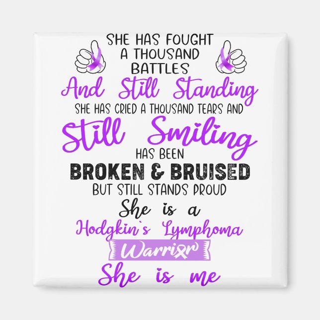 Aimant Soutenez les dons de guerriers de la Lymphome de H (Devant)