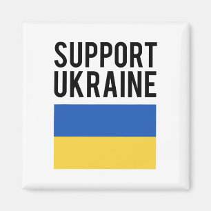 Aimant Soutenez l'Ukraine - Lettres Noires Gras - F