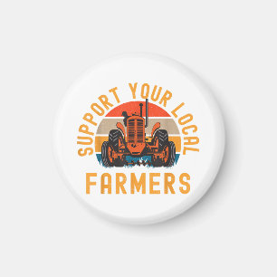 Aimant Soutenez Vos Agriculteurs Locaux, Agricole Et Ranc