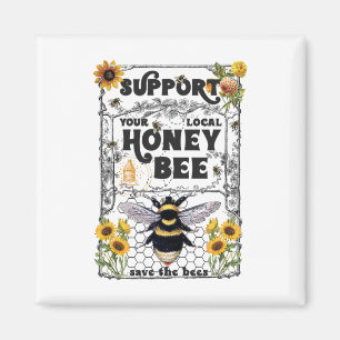 Aimant Soutenez Votre Jour des terres D'Abeille De Miel L