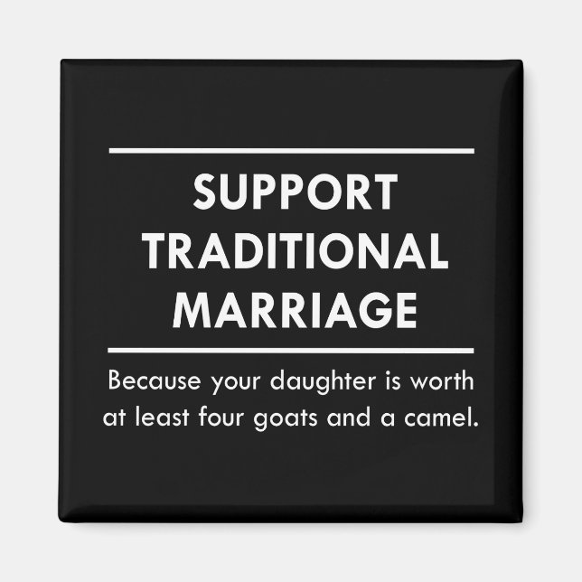 Aimant Soutenir le mariage traditionnel (Devant)