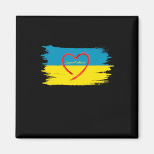 Aimant Soutenir Zalensky Drapeau Ukraine Cœur d'amour 