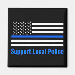 Aimant Soutien à la ligne bleue mince de la police local