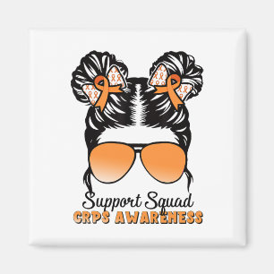 Aimant Soutien Crps Sensibilisation Messy Bun Orange Ribb