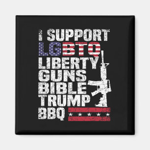 Aimant Soutien Lgbtq Liberty Guns Bible Trump Bbq 1