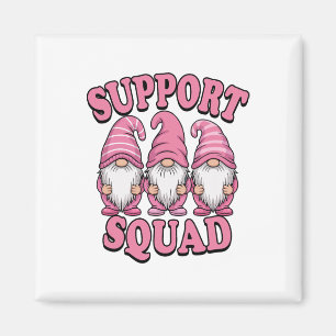 Aimant Soutien Squad Cute Rose Gnome Cancer du sein