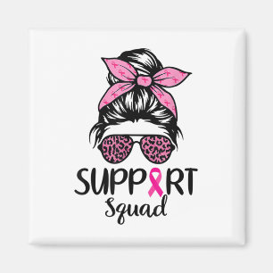 Aimant Soutien Squad Messy Bun Pink Breast Cancer
