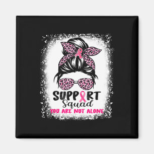 Aimant Soutien Squad Messy Bun Pink Warrior Cancer du sei