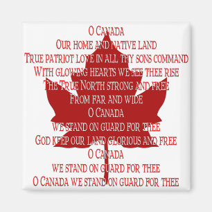 Aimant souvenir Canada Aimant d'hymne Canada