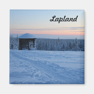 Aimant Souvenir Couché de soleil en Laponie