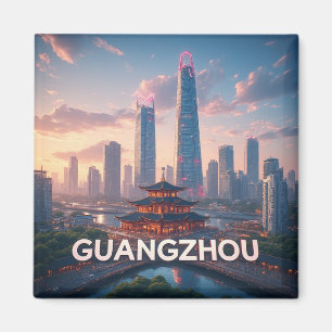 Aimant Souvenir de la ville de Guangzhou, Chine 📍