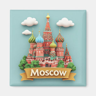 Aimant 🧲 Souvenir de vacances sur la skyline de Moscou R