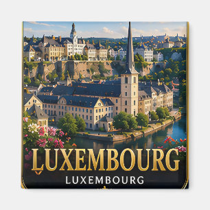Aimant Souvenir de voyage à Luxembourg pour les premiers