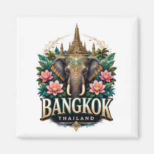 Aimant Souvenir de voyage éléphant Bangkok Thaïlande
