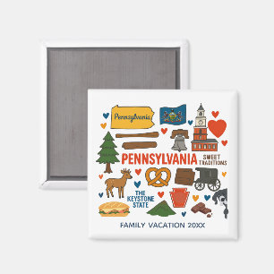 Aimant Souvenir de voyage en famille en Pennsylvanie - Ai