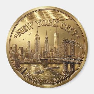 Aimant souvenir du pont de Manhattan à New York Ci