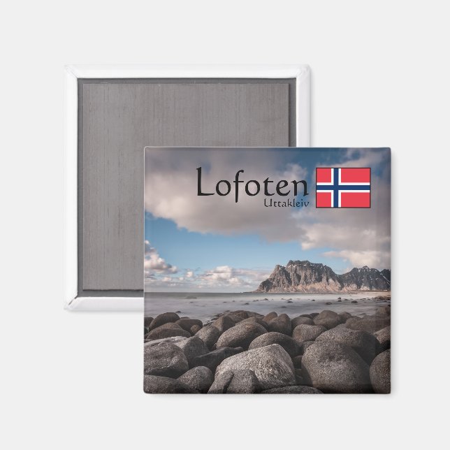 Aimant Souvenir Lofoten Uttakleiv (Recto/Verso)