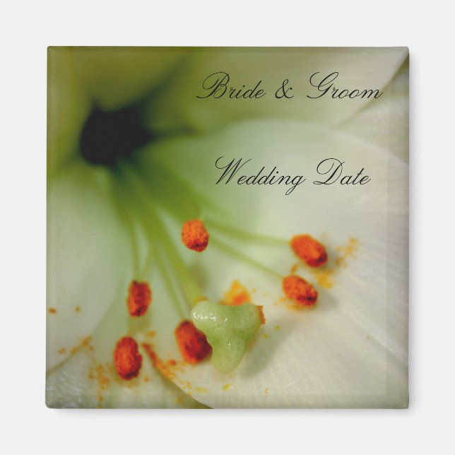 Aimant souvenir mariage - Fleurs (Devant)