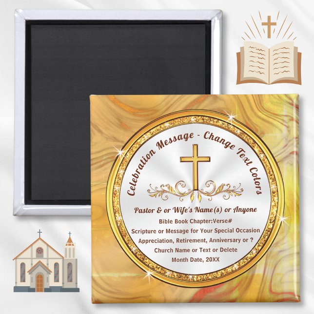 Aimant Souvenirs de l'église pour l'anniversaire ou toute (Personalized, Church anniversary souvenir ideas. Scripture Souvenirs. Bulk gifts for church members.)