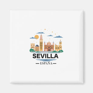 Aimant Souvenirs de Séville Espagne De Sevilla España Sév