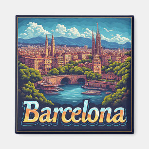 Aimant 🧲 Souvenirs de voyage à Barcelone depuis l'Espagn