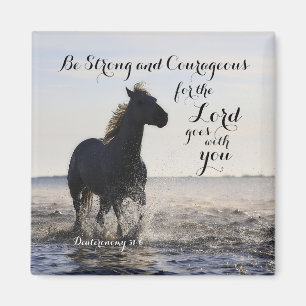 Aimant Soyez forte et courageuse Bible Verse Deut 31 Hors