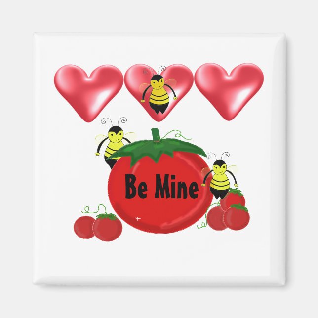 Aimant Soyez les miens abeilles et l'aimant de la tomate (Devant)