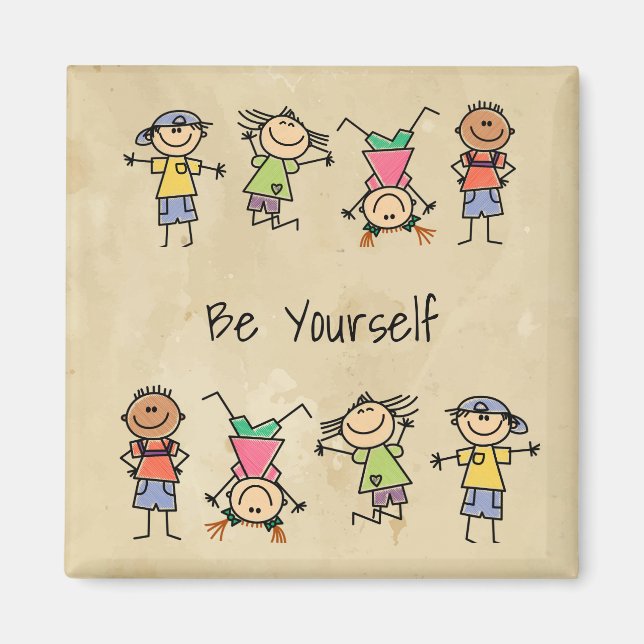Aimant Soyez vous-même Enseignant Citation Encouragement  (Devant)