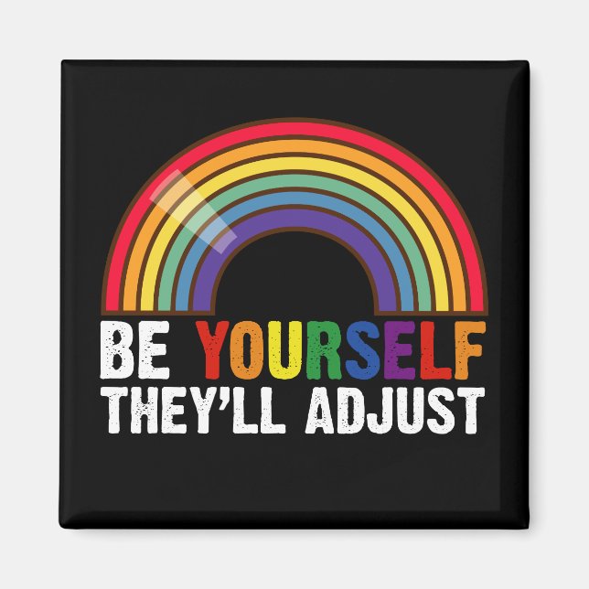 Aimant Soyez vous-même Ils régleront le Gay pride arc-en- (Devant)