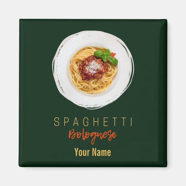 Aimant Spaghetti bolognaise pâtes nouilles chef gourmet (Devant)