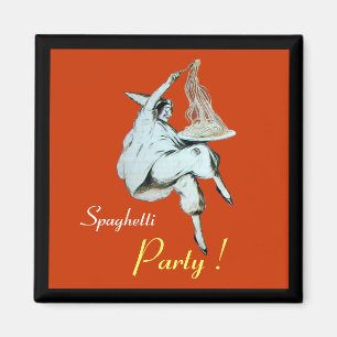 Aimant SPAGHETTI PARTY ITALIAN KITCHEN, RESTAURANT rouge