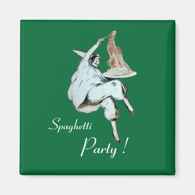 Aimant SPAGHETTI PARTY ITALIAN KITCHEN, RESTAURANT rouge (Devant)