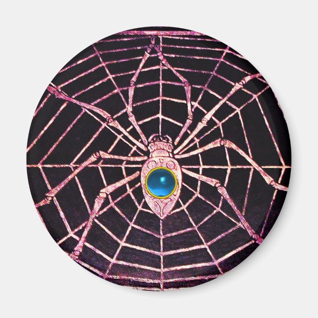 Aimant SPIDER ET WEB Bleu Sapphire Noir (Devant)