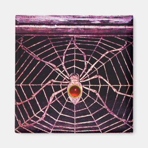 Aimant SPIDER ET WEB Rouge Ruby Noir