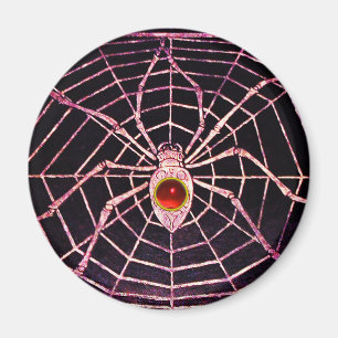 Aimant SPIDER ET WEB Rouge Ruby Noir