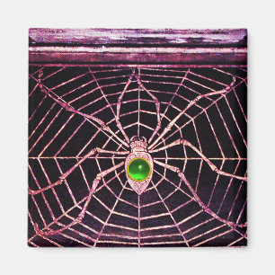 Aimant SPIDER ET WEB Vert Émeraude Noir