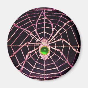 Aimant SPIDER ET WEB Vert Émeraude Noir