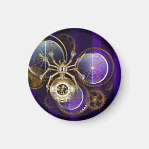 Aimant Spider Steampunk sur Arrière - plan pourpre