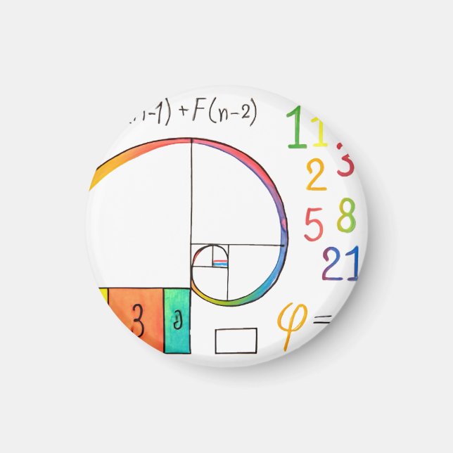 Aimant spiral Fibonacci (Devant)
