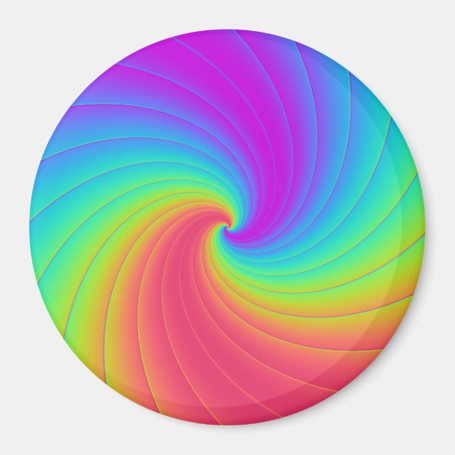 Aimant Spiral Whirl Swirl art de Prismatic Trippy (Devant)