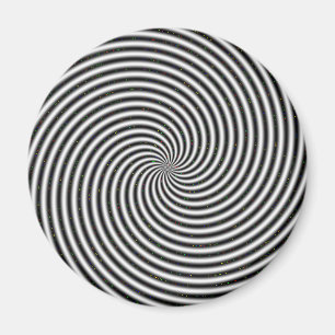 Aimant Spirale d'illusion d'optique noir et blanc
